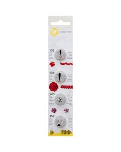 Wilton Decorating Tip Set Flower #102, #104, #224, #352