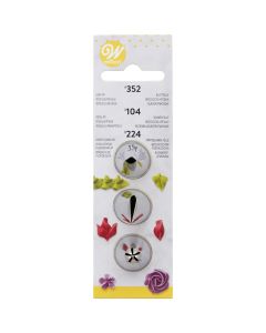 Wilton Decorating Tip Set #104, #352, #224
