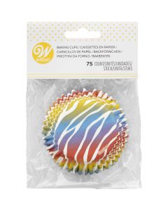 Wilton Cupcakevormpjes Zebra Kleurrijk pk/75