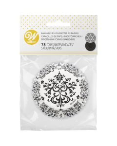 Wilton Cupcakevormpjes Damask Zwart/Wit pk/75