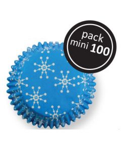 PME Mini Cupcakevormpjes Blauw met Sneeuwvlokken pk/100