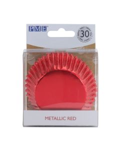 PME Cupcakevormpjes Metallic Rood pk/30