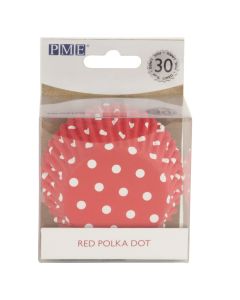 PME Cupcakevormpjes Polka Dot Rood pk/30