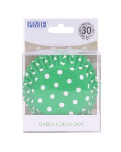 PME Cupcakebakjes Polka Dot Groen pk/30