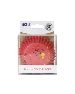 PME Folie Cupcakevormpjes Roze & Gouden Vlekjes pk/30