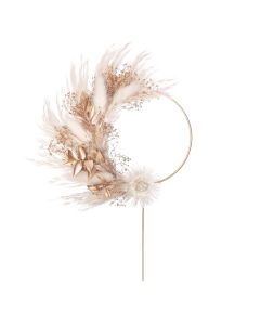 The Baked Studio Dried Flower Ring (10cm with stem) - Goud