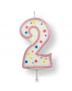 PME Verjaardagskaars Roze Cijfer 2