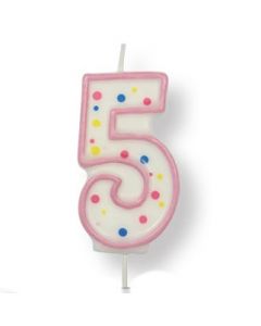 PME Verjaardagskaars Roze Cijfer 5