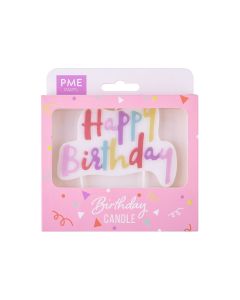 PME Kaars Taarttopper Happy Birthday Pastelroze