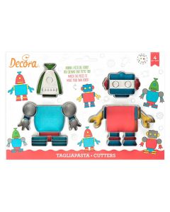 Decora Koekjesuitsteker Plastic - Robots pk/4