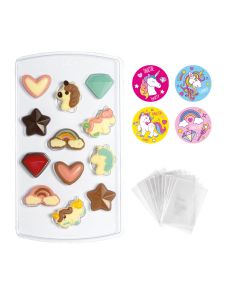 Decora Choco mal Set - Unicorn thema incl zakjes & stickers 15x26cm 