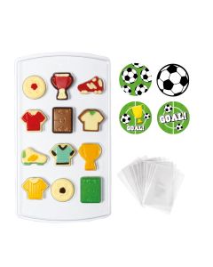 Decora Choco mal Set - Football thema incl zakjes & stickers 15x26cm 