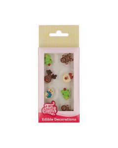 FunCakes Chocoladedecoraties Kleurrijke Kerstmis Set/8