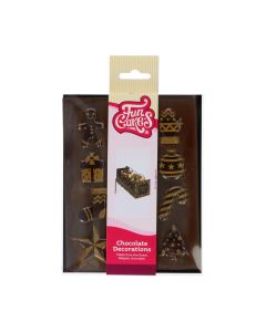 FunCakes  Chocolade Decoraties Goud - Kerstmis Set/12