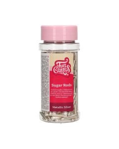 FunCakes Metallic Sugar Rods XL Zilver 70g