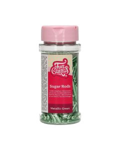 FunCakes Metallic Sugar Rods XL Groen 70g