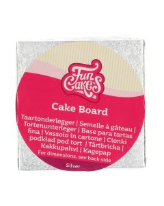 FunCakes Cake Board Vierkant 10 x 10 cm - Zilver