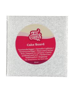 FunCakes Cake Board Vierkant 15 x 15 cm - Zilver