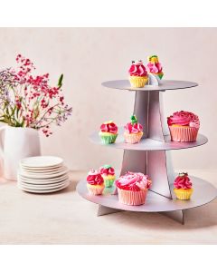 FunCakes 3 Tier Cupcake Stand Display - Silver