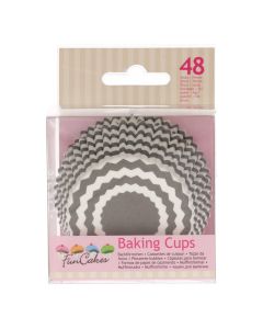 FunCakes Cupcakevormpjes Chevron Grijs pk/48