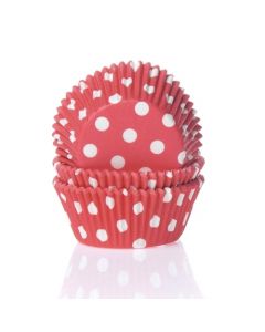 House of Marie Cupcakevormpjes Stip Rood - pk/50