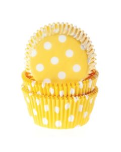 House of Marie Cupcakevormpjes Stip Geel - pk/50