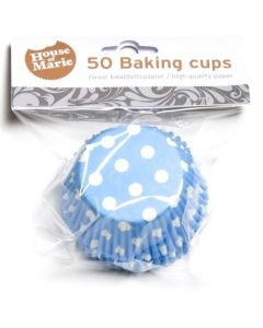 House of Marie Cupcakevormpjes Stip Blauw - pk/50