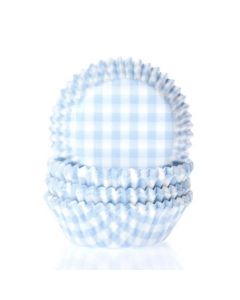 House of Marie Cupcakevormpjes Ruit Pastel Blauw - pk/50