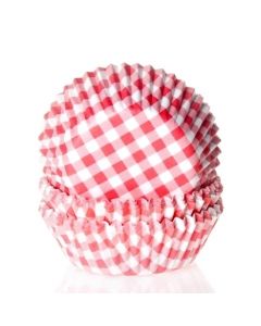 House of Marie Cupcakevormpjes Ruit Rood - pk/50