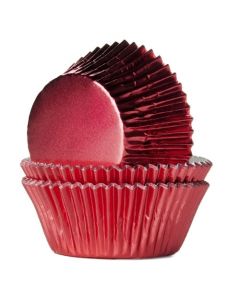 House of Marie Cupcakevormpjes Folie Rood - pk/24