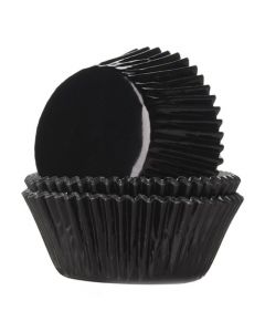 House of Marie Cupcakevormpjes Folie Zwart - pk/24