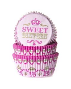 House of Marie Cupcakevormpjes Sweet Sixteen - pk/50