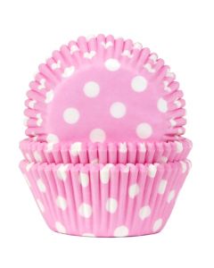 House of Marie Cupcakevormpjes Stip Baby Roze pk/50