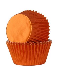 House of Marie Cupcakevormpjes Folie Oranje pk/24