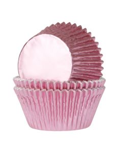 House of Marie Cupcakevormpjes Folie Baby Roze pk/24