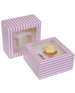 House of Marie Cupcake Doosje 4 -Streep Pink- pk/2