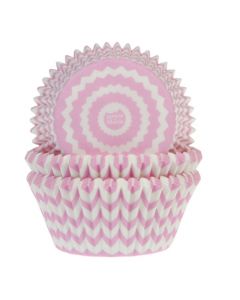 House of Marie Cupcakevormpjes Chevron Roze pk/50