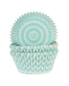 House of Marie Cupcakevormpjes Chevron Mint pk/50