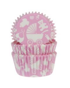 House of Marie Cupcakevormpjes Baby Roze pk/50