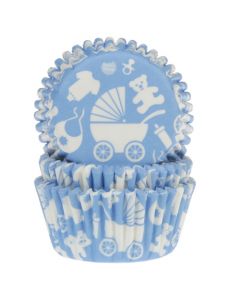 House of Marie Cupcakevormpjes Baby Blauw pk/50