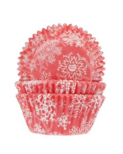 House of Marie Cupcakevormpjes Sneeuwkristal Rood pk/50
