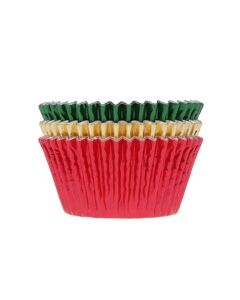 House of Marie Cupcakevormpjes Folie Rood/Groen/Goud pk/36
