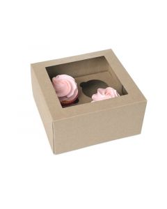 House of Marie Cupcake Doos 4 - Kraft pk/2