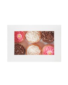 House of Marie Cupcake Box with Window - 6 hole pk/2