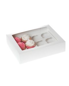 House of Marie Cupcake Box with Window - 12 hole pk/2