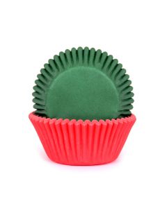 House of Marie Cupcakevormpjes Rood/Groen pk/50