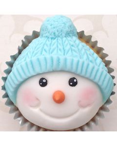 Karen Davies Cupcake Top Mal - Sneeuwman Hoofd