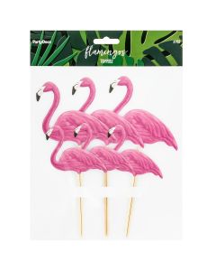 PartyDeco Toppers Flamingo Set/6