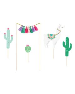 PartyDeco Cake toppers Lama pk/5