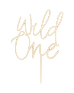 PartyDeco Houten Cake Topper Wild One 22cm